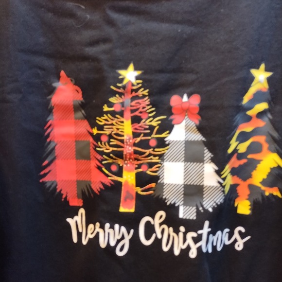 Christmas‎ Tree Cold Off Shoulder Sweatshirt Holiday Snowflake Print Women's xxl - Picture 2 of 6